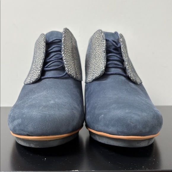 Camper Myriam platform Block heel nubuck suede leather blue white lace up US8.5 - Picture 10 of 13